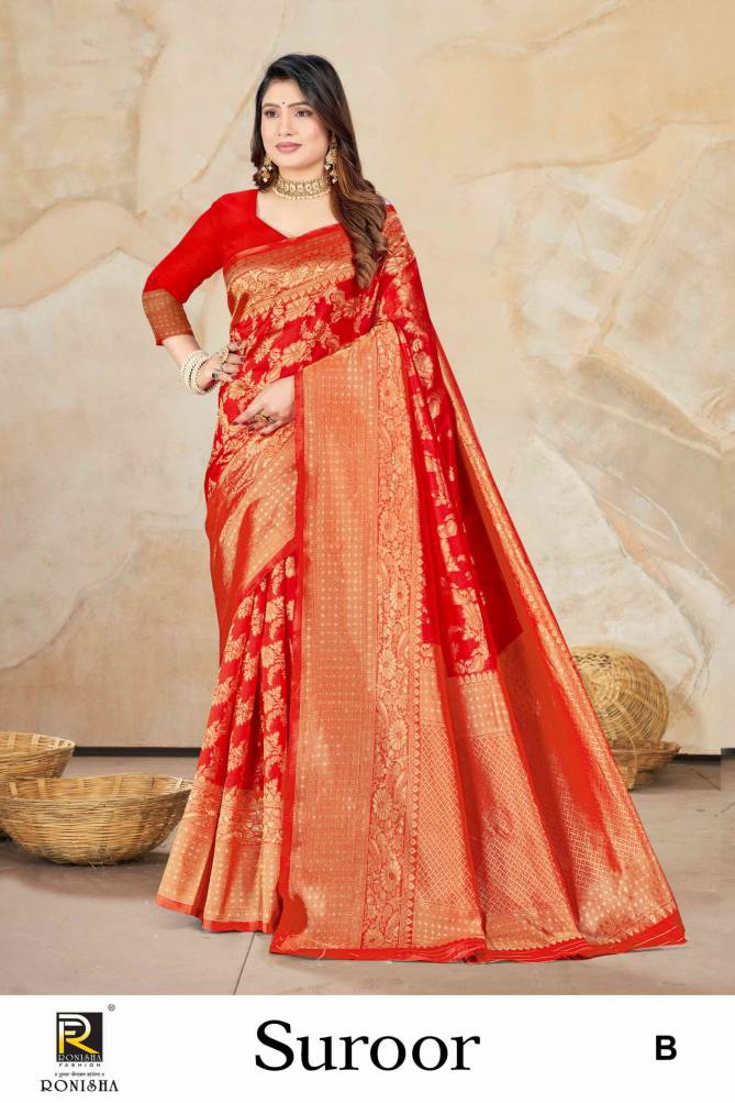 Suroor By Ronisha Designer Banarasi Silk Sarees Wholesale Clothing Suppliers In India
